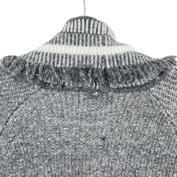 Anthropologie SaturdaySunday Portland Collar Gray Sweater/Cardigan w/Fringe - Picture 11 of 14